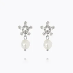 Emmy Earrings Rhodium Pearl/Crystal