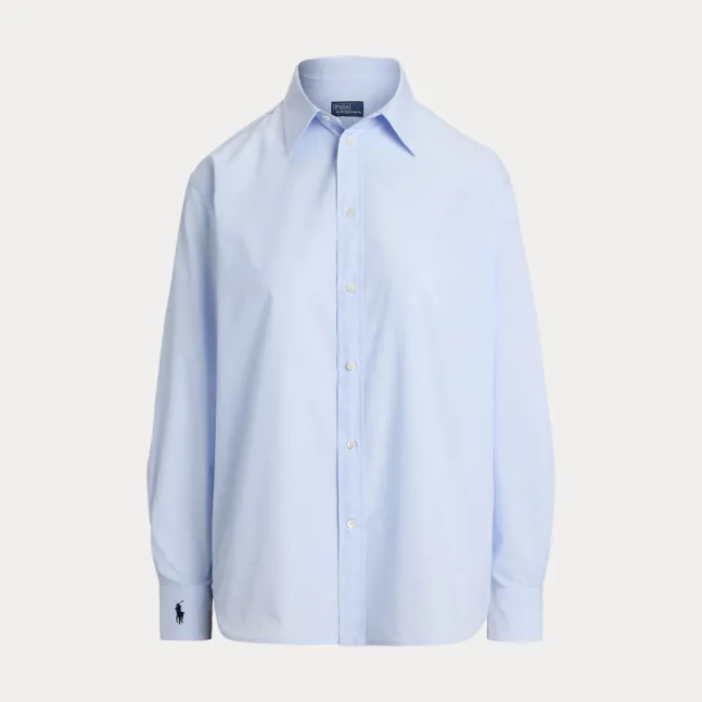 End On End Oversize Fit Cotton Shirt Light Blue