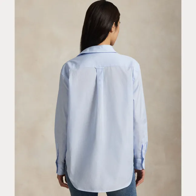 End On End Oversize Fit Cotton Shirt Light Blue