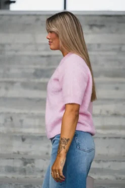 Enya SS Knit Pullover Pink Lady