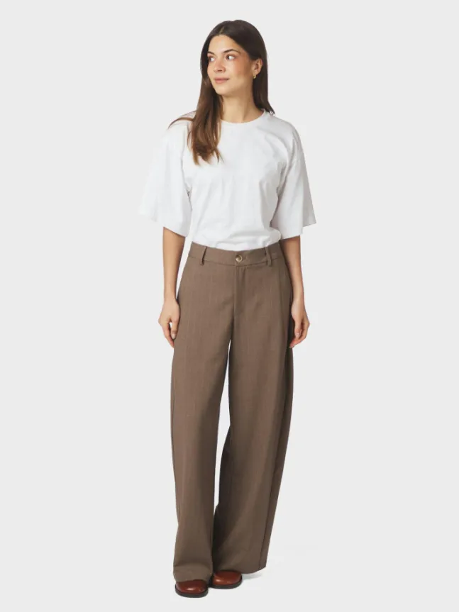Essiall Pinstripe Pants Taupe