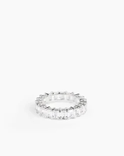 Eternity Emerald Ring Silver