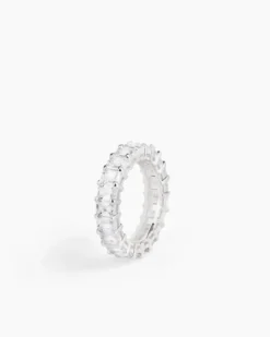 Eternity Emerald Ring Silver
