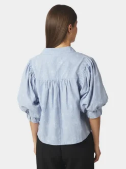 Etta Flower Stripe Shirt Light Blue