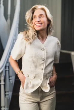 Faina Boucle Blouse Offwhite
