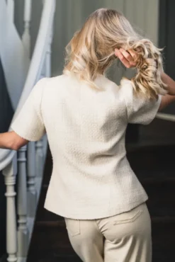 Faina Boucle Blouse Offwhite