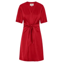 Faye Dress Short Semi Rich Deep Red