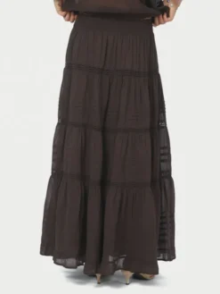 Felicia S Voile Skirt Dark Brown
