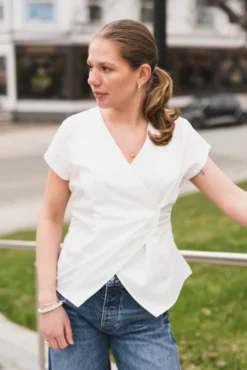 Fidi Poplin Top White
