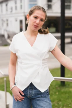 Fidi Poplin Top White