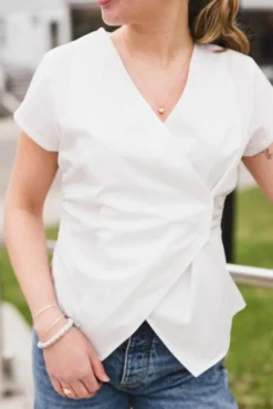 Fidi Poplin Top White