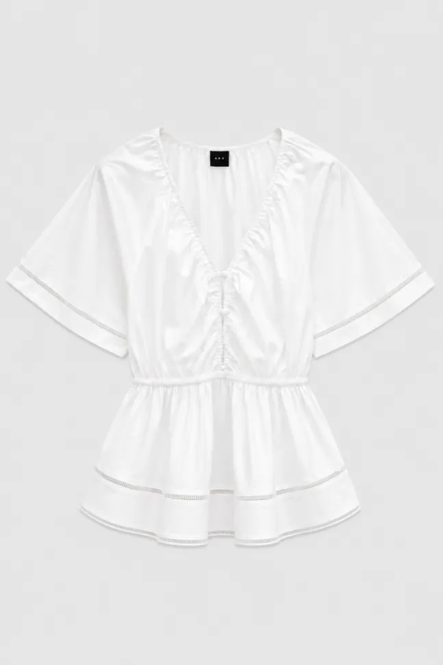 Fiora Poplin Top White