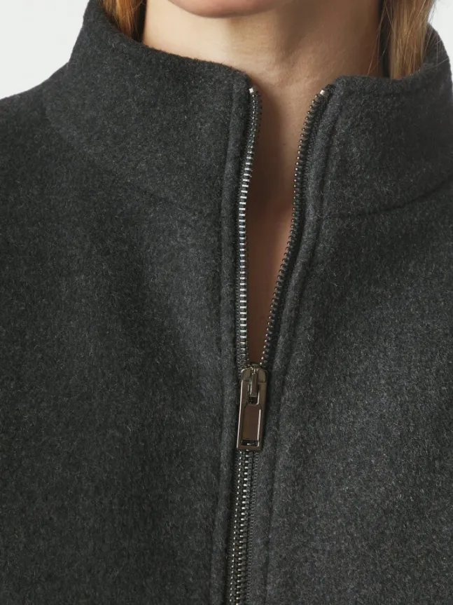 Florine Wool Bomber Jacket Antracit
