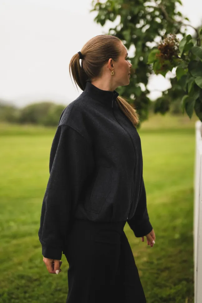 Florine Wool Bomber Jacket Antracit