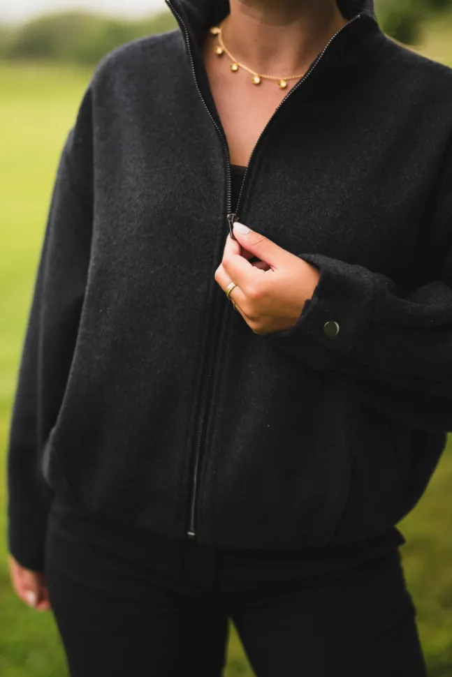 Florine Wool Bomber Jacket Antracit