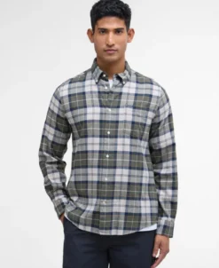 Fortrose Tailored Tartan Shirt Forest Mist Tartan