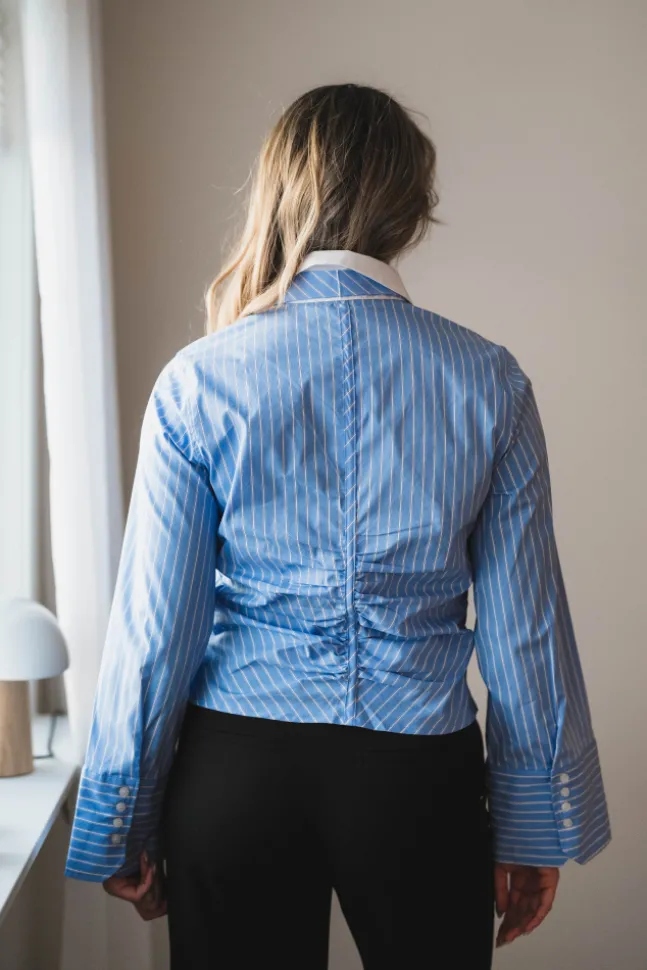 Francesca Stripe Shirt Light Blue
