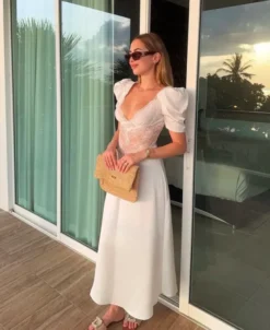 Francis Midi Dress White