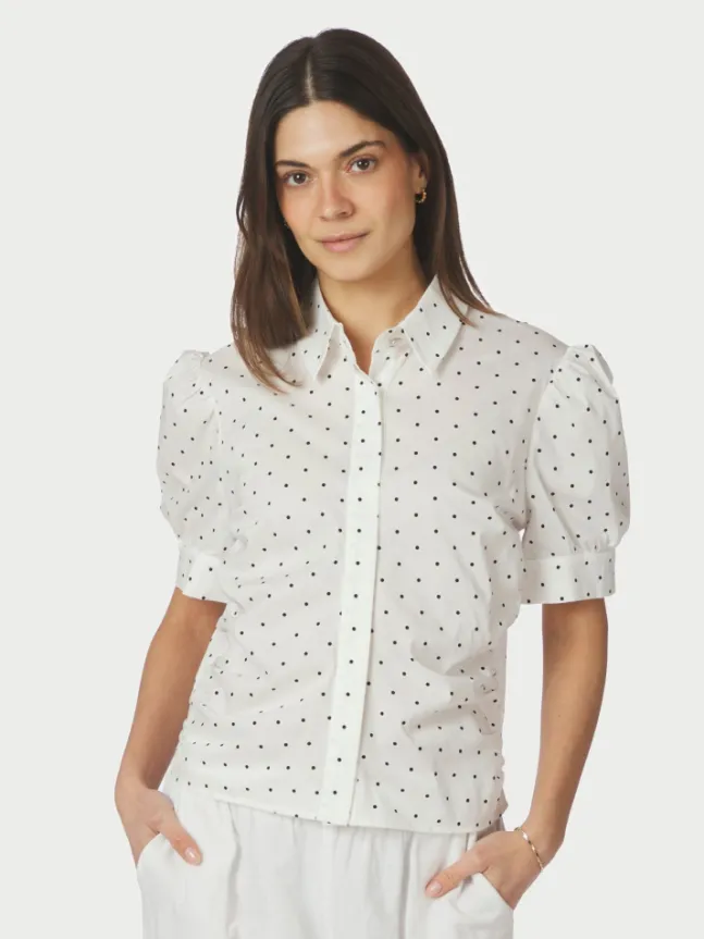Frannie Dot Shirt Offwhite