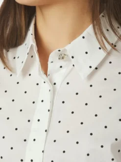 Frannie Dot Shirt Offwhite