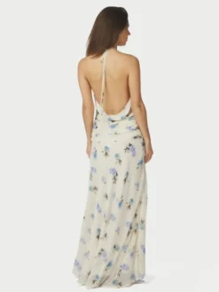 Gabina Faded Flower Dress Light Blue Floral