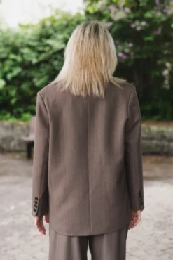 Gaby Pinstripe Blazer Taupe