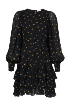 Georgette Shift Dress Flower Buds