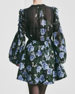Georgette V-Neck Dress Amadora