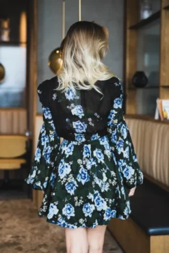 Georgette V-Neck Dress Amadora