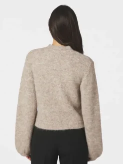 Gio Fluffy Knit Cardigan Beige Melange