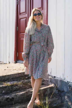 Gry Astrid Shirt Dress C Green Flower