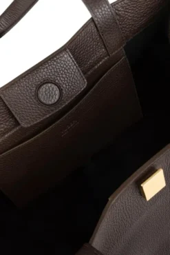 Gyoza Tote Pebble Grain Leather Espresso