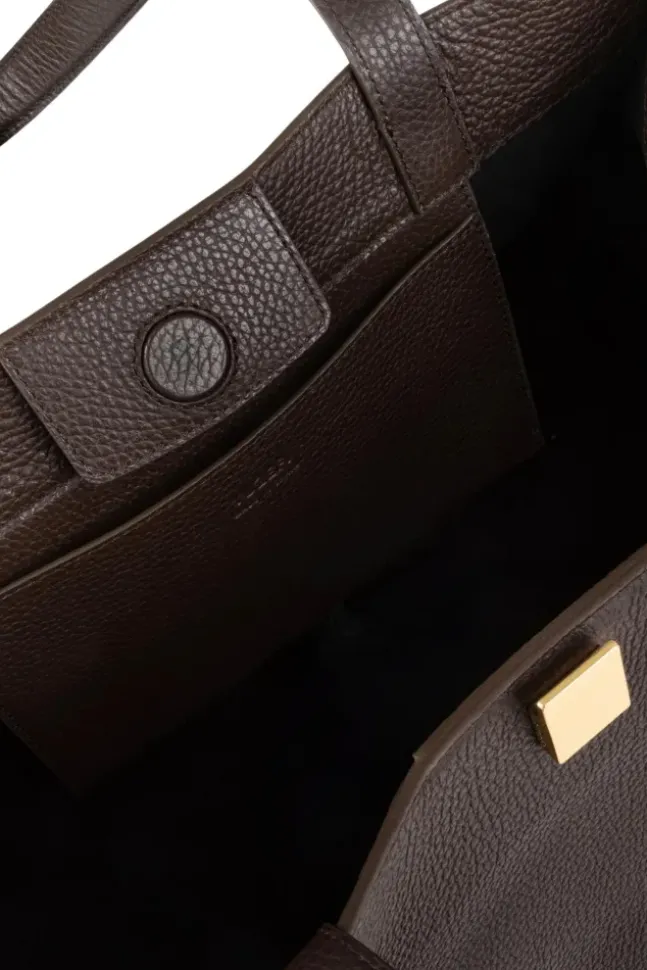 Gyoza Tote Pebble Grain Leather Espresso