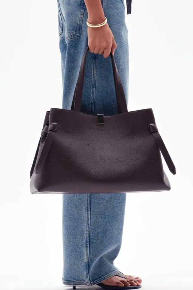 Gyoza Tote Pebble Grain Leather Espresso