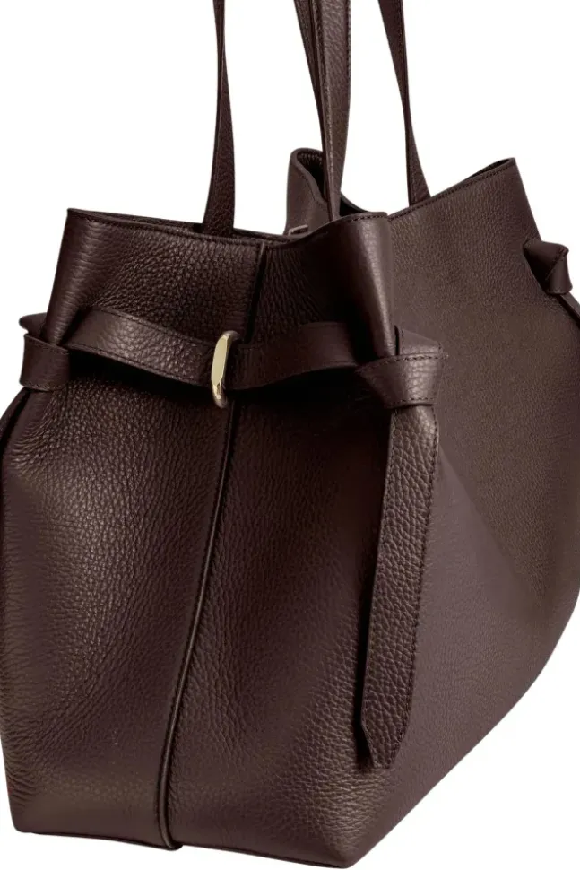 Gyoza Tote Pebble Grain Leather Espresso
