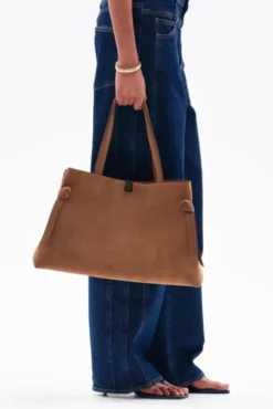 Gyoza Tote Suede Cognac