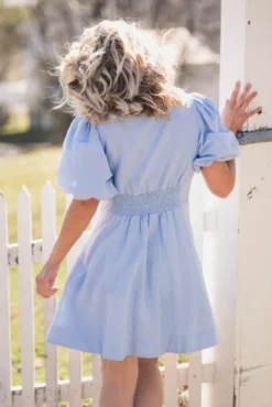 Halli Linen Dress Light Blue
