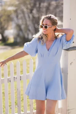 Halli Linen Dress Light Blue