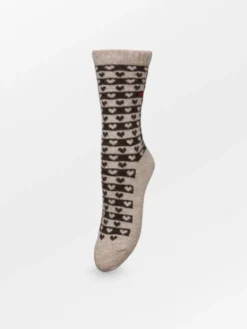 Heart Wola Sock Soft Beige