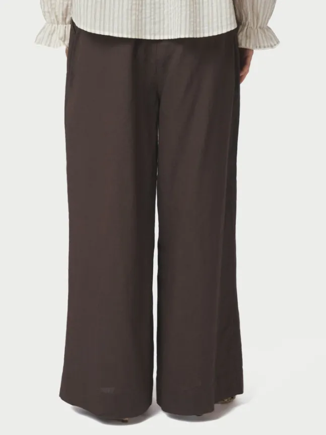 Heifa Linen Pants Dark Brown