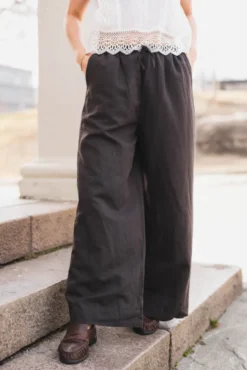 Heifa Linen Pants Dark Brown