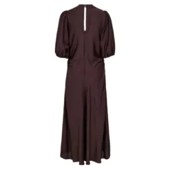 Hera SS Puff Dress Dark Brown
