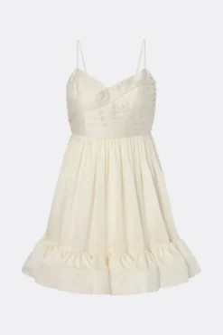 Hera Tie-Back Ruffled Mini Dress Pearl