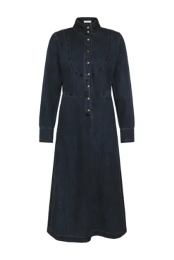 Hiro Dress Washed Dark Denim