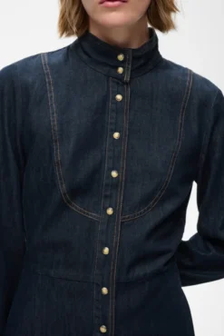 Hiro Dress Washed Dark Denim
