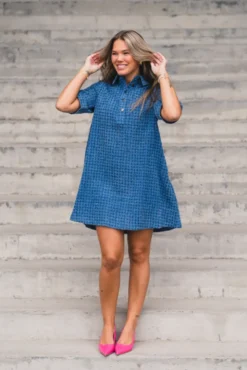 Ibo 2/4 Dress Mid Blue Wash
