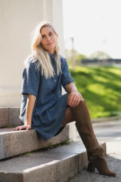 Ibo 2/4 Dress Mid Blue Wash