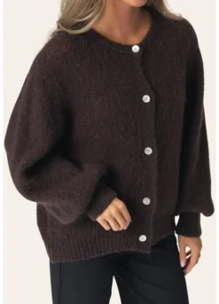 Idaic Cardigan Dark Brown
