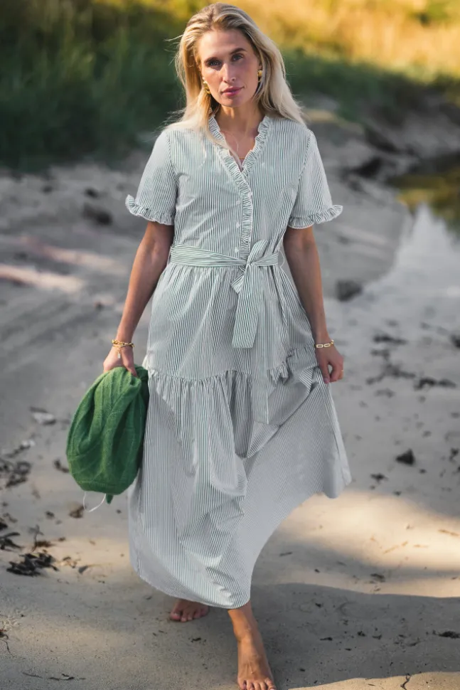 Ida Maja 2/4 Shirt Dress STP B White/Eng Ivy