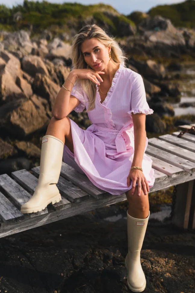 Ida Maja 2/4 Shirt Dress STP B White/S Lilac